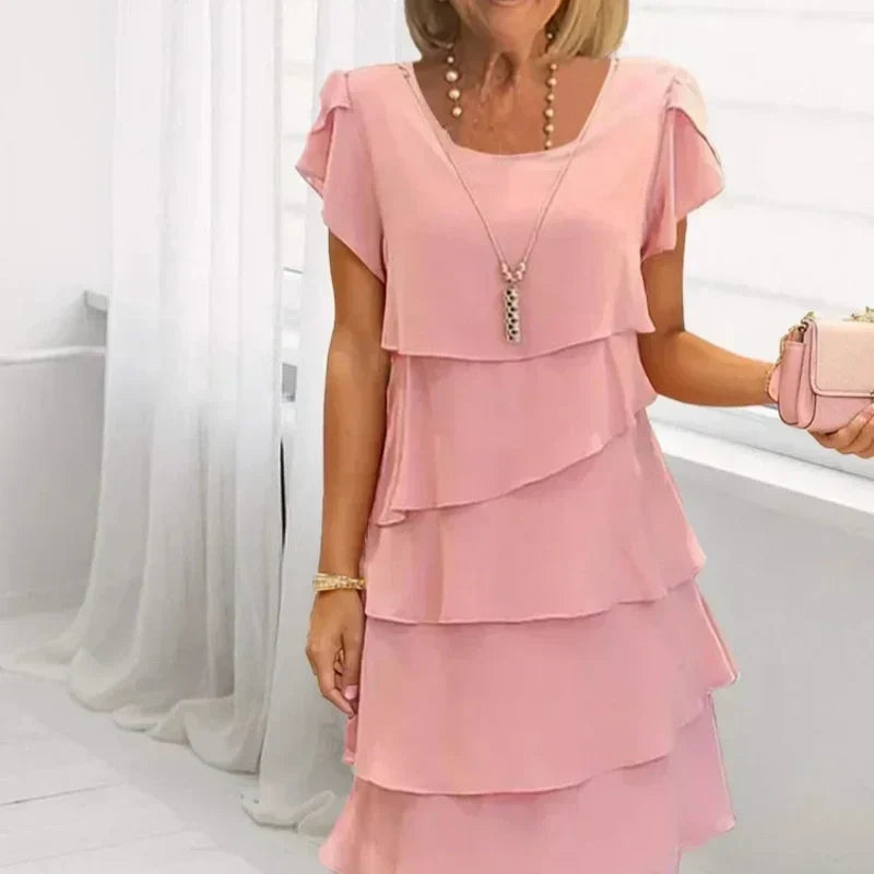Robe Femme Fluide Volants Coupe Ajustée - PanierRoyale