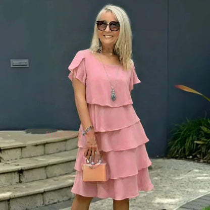 Robe Femme Fluide Volants Coupe Ajustée
