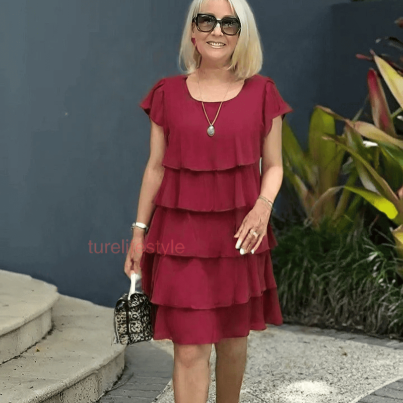 Robe Femme Fluide Volants Coupe Ajustée