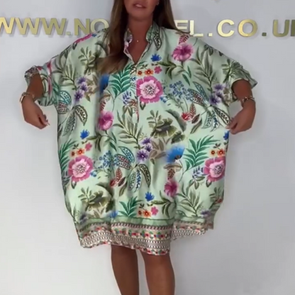 Robe Femme Fluide Col en V Décontractée Motif Floral
