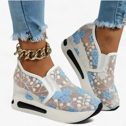 Baskets Femmes Confortables à Lacets avec Semelle Amortie
