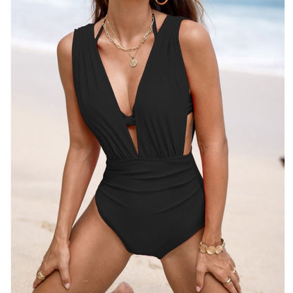Maillot de bain Femme Deux pièces Tissu extensible Nœud frontal