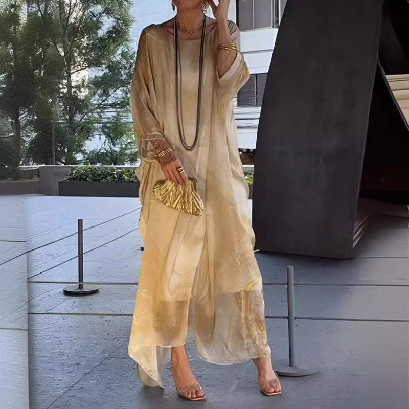 Robe Longue Femme en Chiffon Fluide Coupe Ample - PanierRoyale