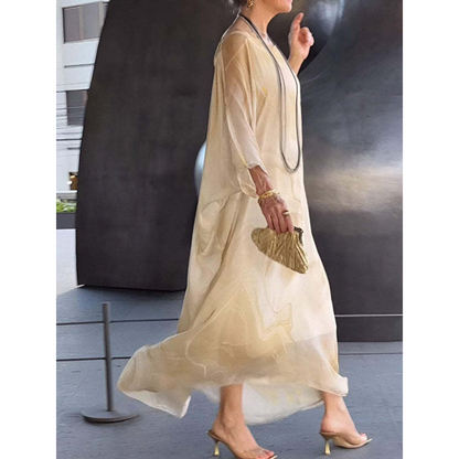 Robe Longue Femme en Chiffon Fluide Coupe Ample