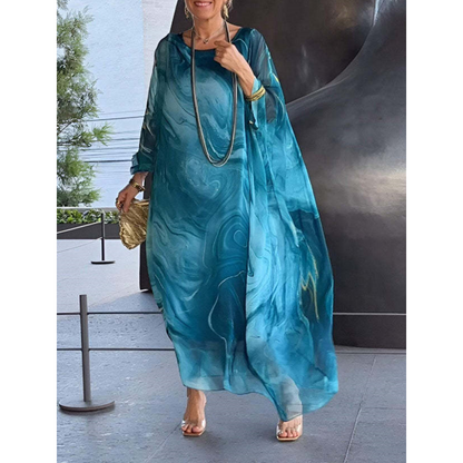 Robe Longue Femme en Chiffon Fluide Coupe Ample