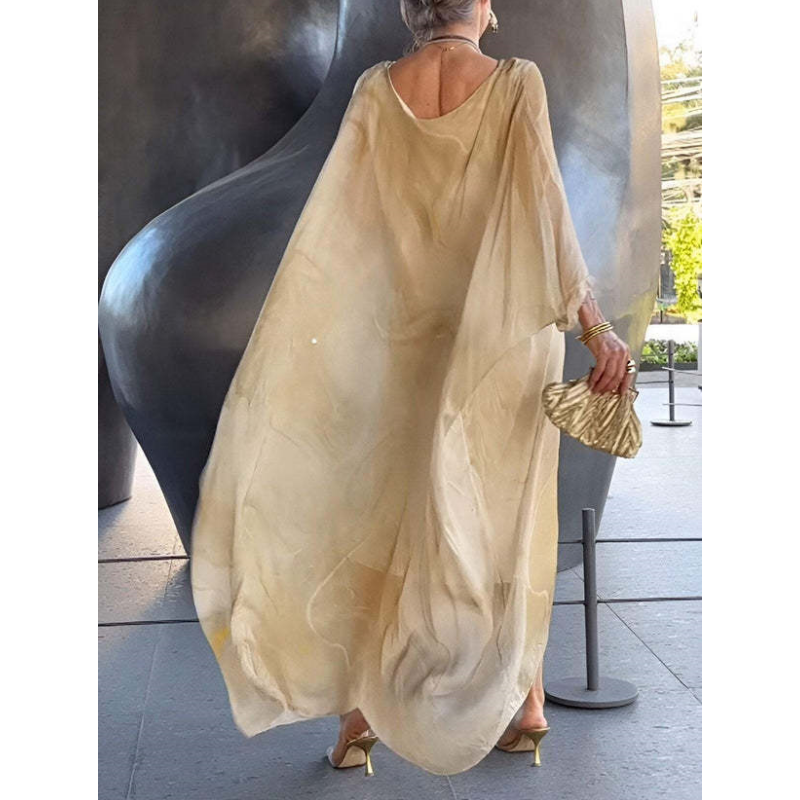 Robe Longue Femme en Chiffon Fluide Coupe Ample
