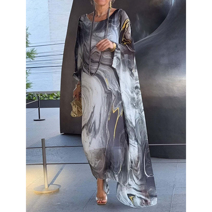 Robe Longue Femme en Chiffon Fluide Coupe Ample