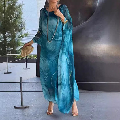 Robe Longue Femme en Chiffon Fluide Coupe Ample