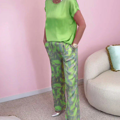 Ensemble Femme et Pantalon Large Imprimé Coupe Ample
