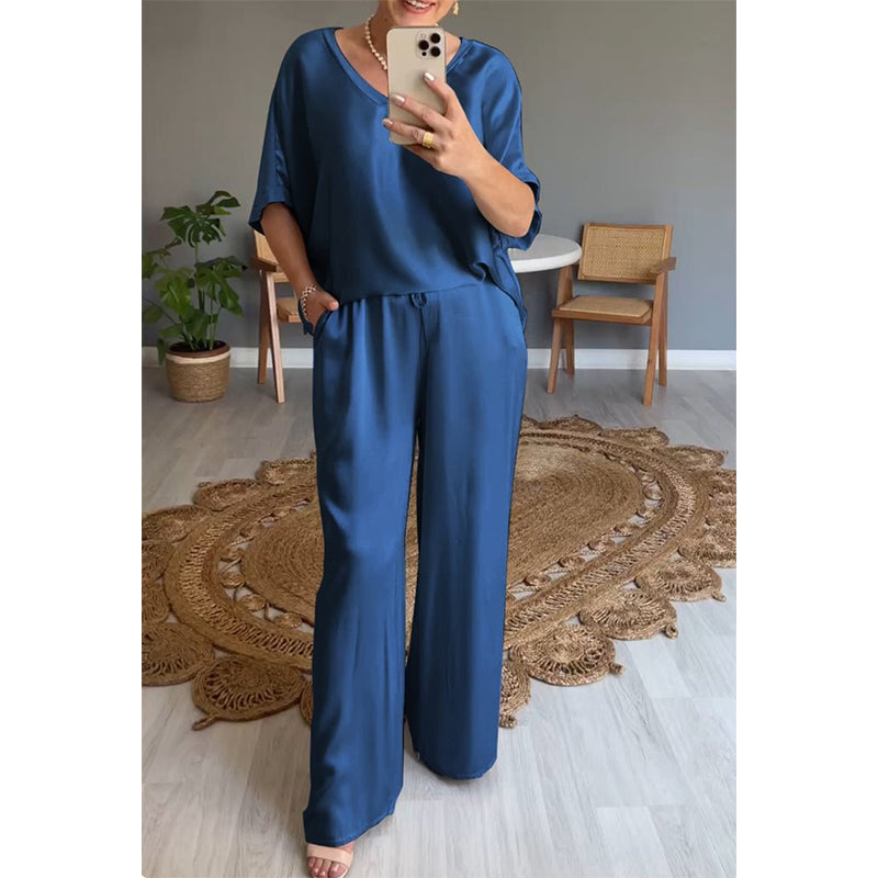 Ensemble Femme Satin Coupe Ample Taille Elastique