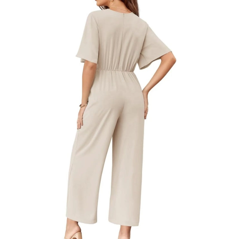 Combinaison Femme Fluide Ceinture Nouée Jambes Larges