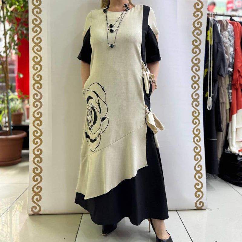 Robe Longue Femme Fluide Coupe Ample Style Élégant - PanierRoyale