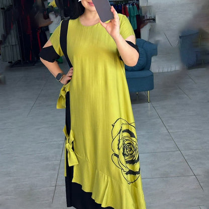 Robe Longue Femme Fluide Coupe Ample Style Élégant