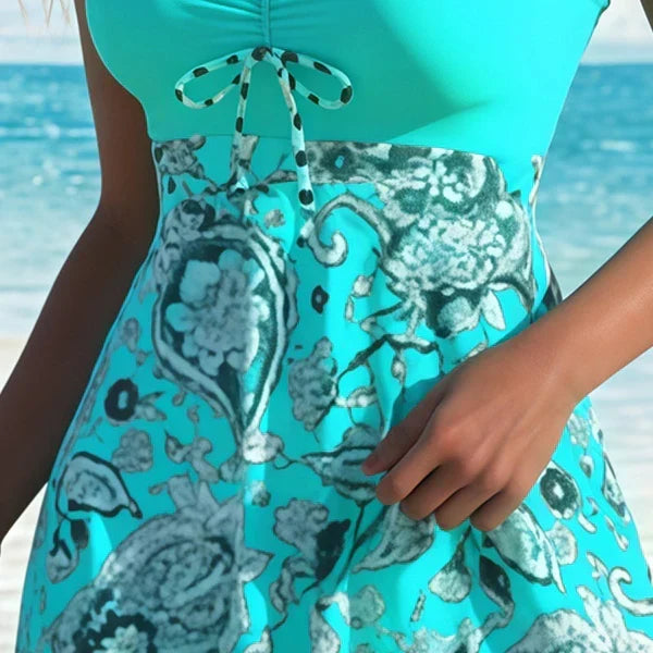 Ensemble Maillot de Bain Femme Taille Haute Gainant Robe et Short