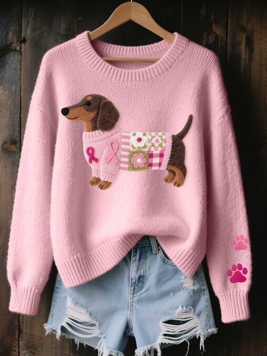 Pull Maille Douce Motif Teckel Original