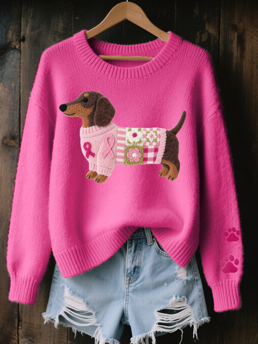 Pull Maille Douce Motif Teckel Original - vue 2