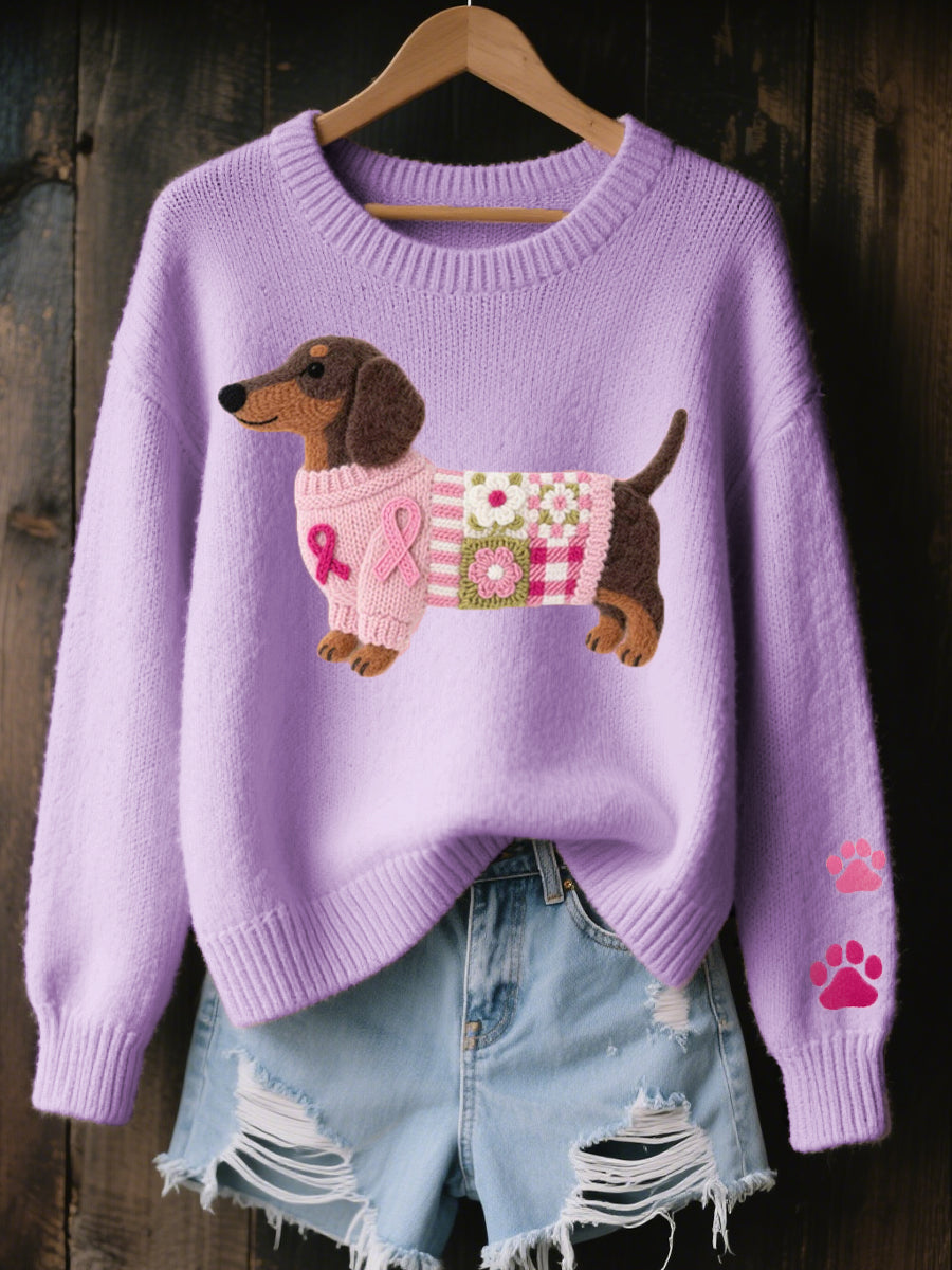 Pull Maille Douce Motif Teckel Original - vue 4