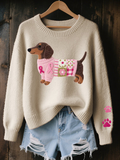 Pull Maille Douce Motif Teckel Original - vue 5