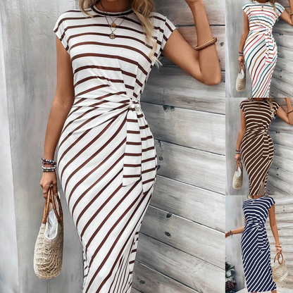Robe longue Femme Viscose Détail Noué à la Taille