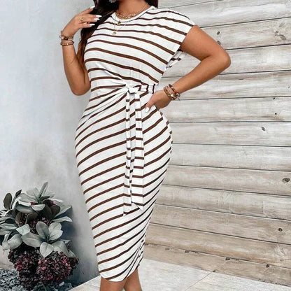 Robe longue Femme Viscose Détail Noué à la Taille