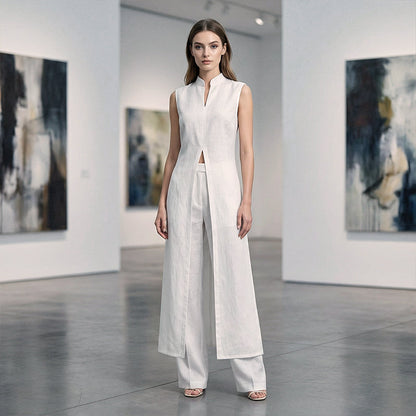 Ensemble Femme Coton Coupe Moderne avec Fente - PanierRoyale