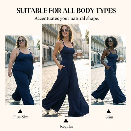 Combinaison Femme Fluide Bretelles Fines Coupe Large