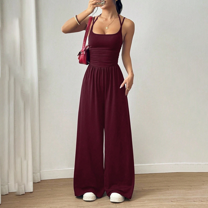 Combinaison Femme Fluide Bretelles Fines Coupe Large