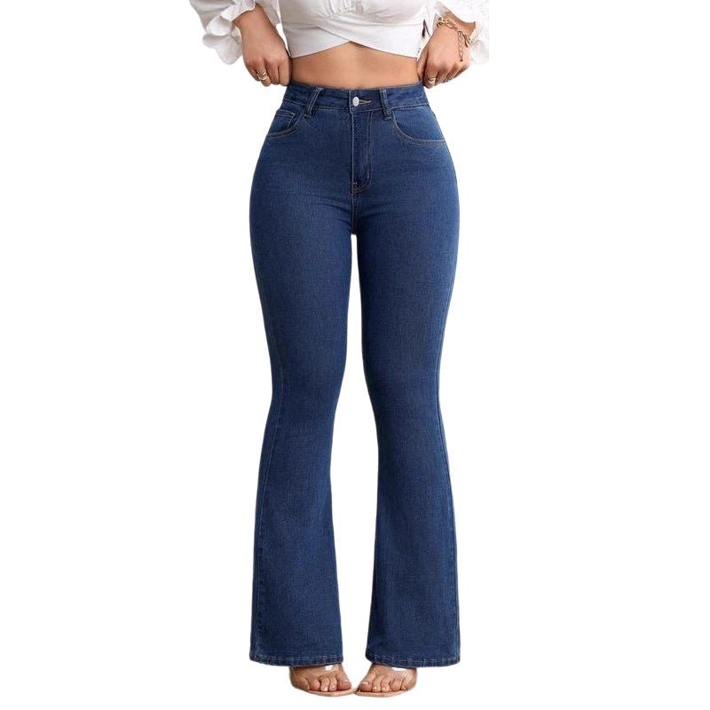 Jean Femme Taille Haute Coupe Évasée Moderne