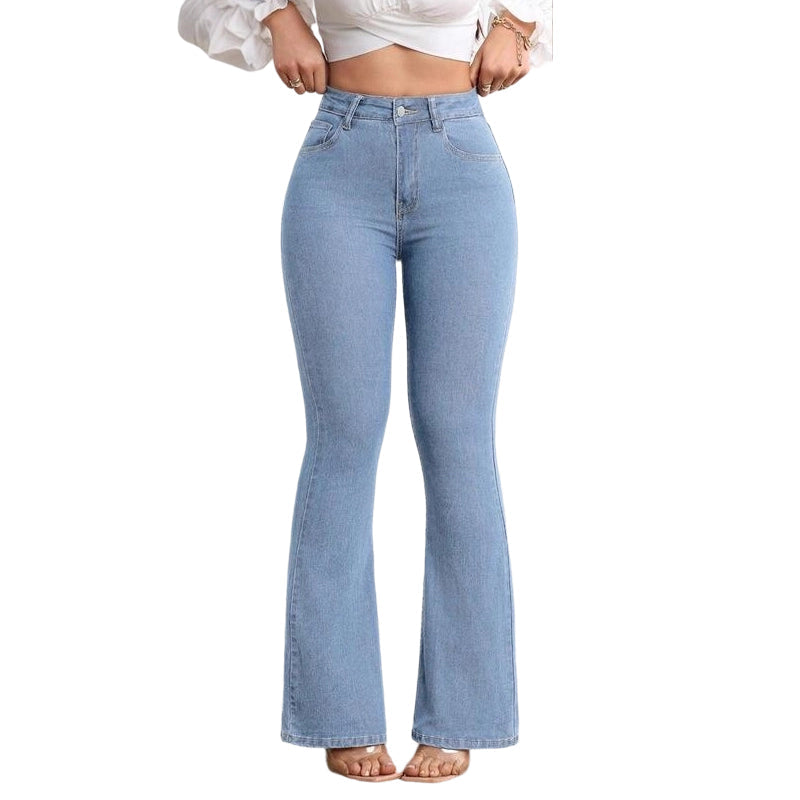 Jean Femme Taille Haute Coupe Évasée Moderne