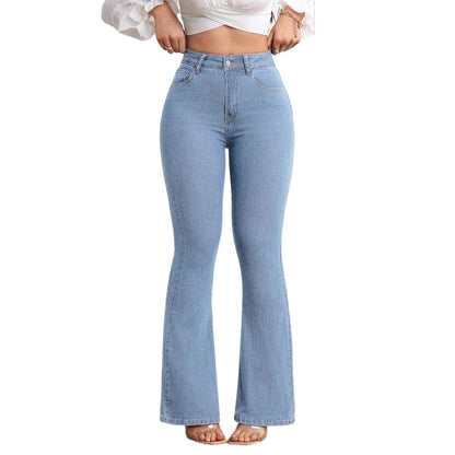 Jean Femme Taille Haute Coupe Évasée Moderne