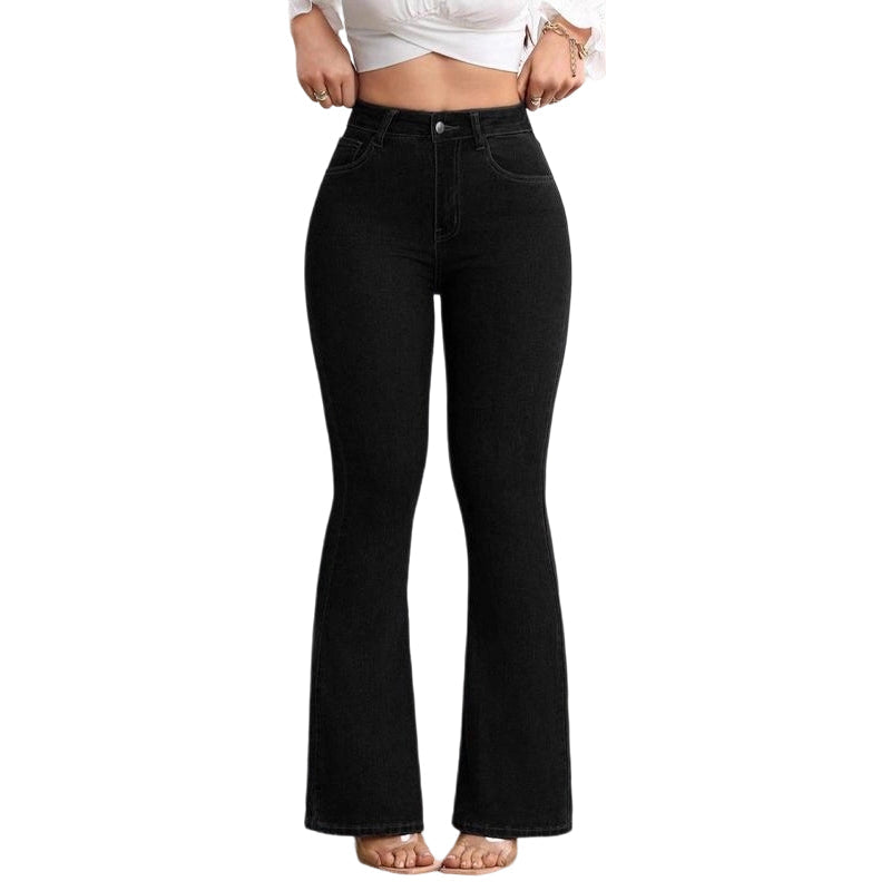 Jean Femme Taille Haute Coupe Évasée Moderne