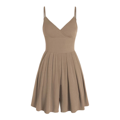 Combinaison Femme Bretelles Short Intégré Jupe Évasée
