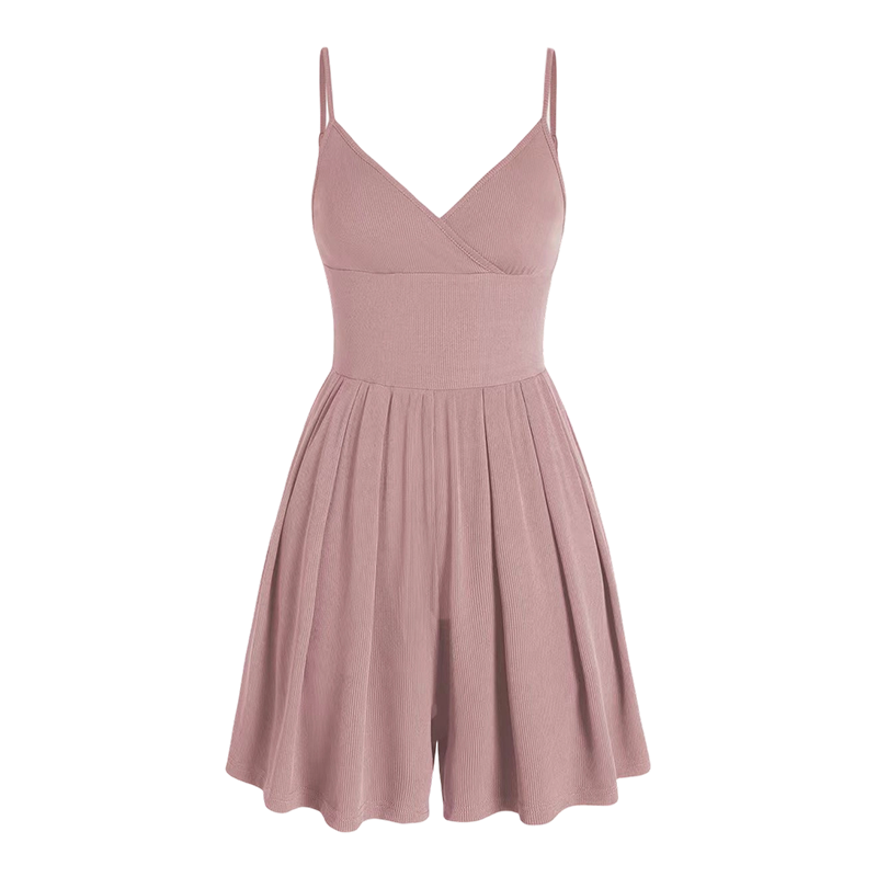 Combinaison Femme Bretelles Short Intégré Jupe Évasée