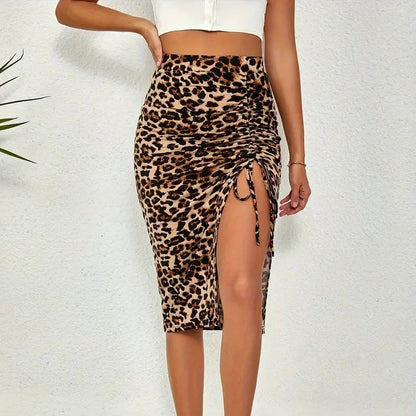 Jupe Femme Taille Haute Coton Fendue Coupe Ajustable
