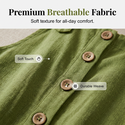 Salopette Femme Coton Coupe Ample Boutonnée Bretelles Réglables