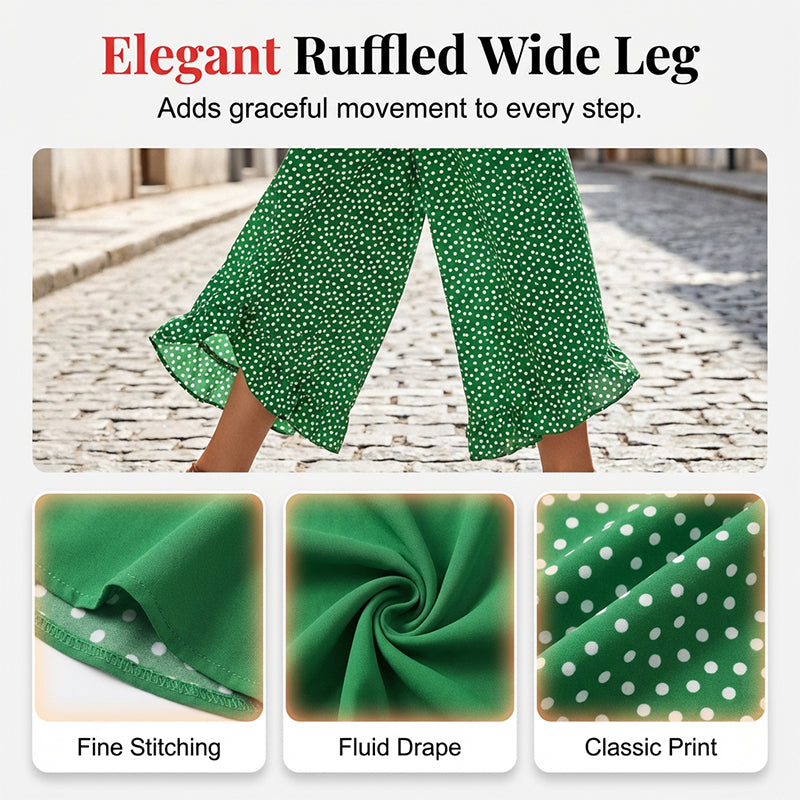 Pantalon Femme Fluide Taille Haute Coupe Ample Décontractée