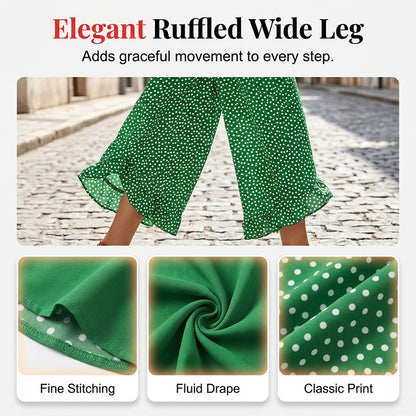Pantalon Femme Fluide Taille Haute Coupe Ample Décontractée