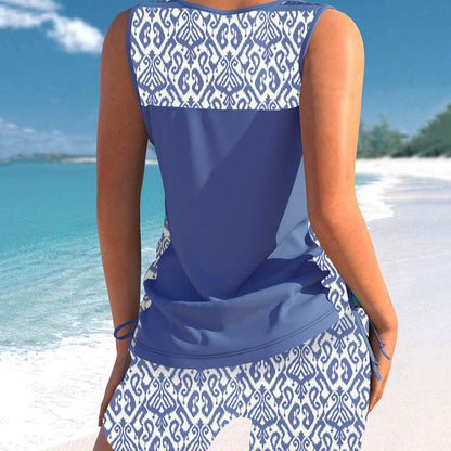 Tankini Femme Deux Pièces Col V Coupe Ajustée