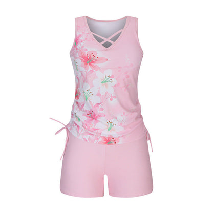 Tankini Femme Deux Pièces Col V Coupe Ajustée