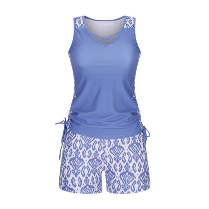 Tankini Femme Deux Pièces Col V Coupe Ajustée