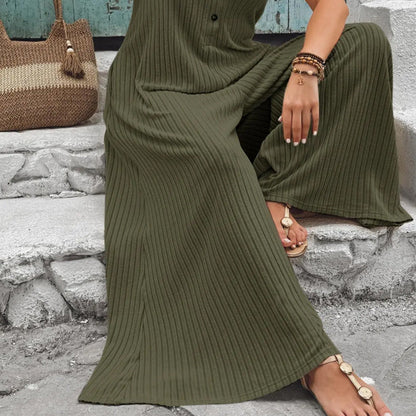 Combinaison Femme Plissée Sans Manches Coupe Large