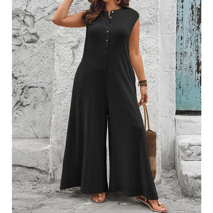 Combinaison Femme Plissée Sans Manches Coupe Large