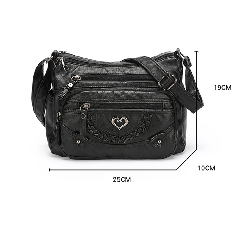 Sac bandoulière Femme en PU Souple Multipoches Style Quotidien
