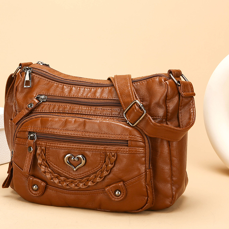 Sac bandoulière Femme en PU Souple Multipoches Style Quotidien