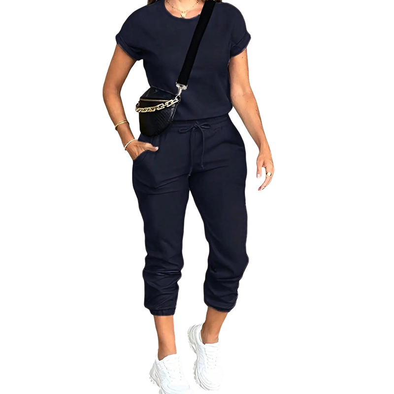 Ensemble Femme T-shirt Fluide Pantalon Ajustable Confortable
