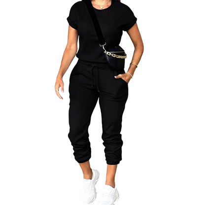 Ensemble Femme T-shirt Fluide Pantalon Ajustable Confortable