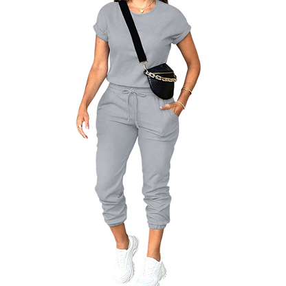 Ensemble Femme T-shirt Fluide Pantalon Ajustable Confortable