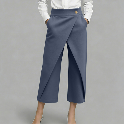 Pantalon jupe femme taille haute effet portefeuille