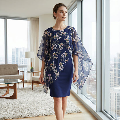 Robe Femme Chiffon Voile Floral Coupe Élégante - PanierRoyale
