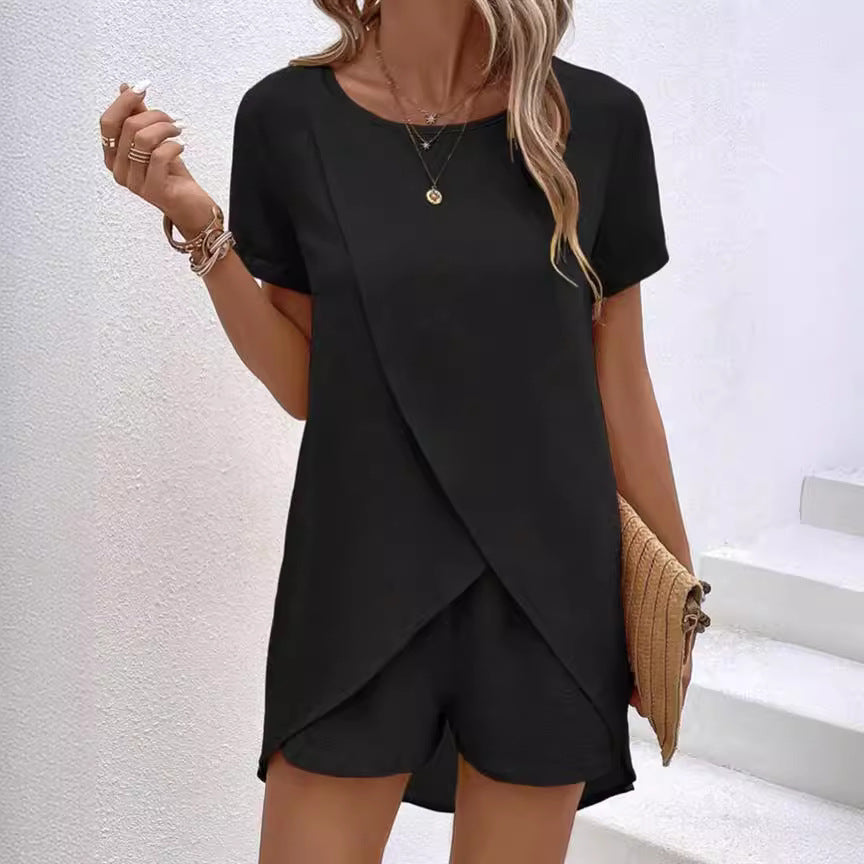 Ensemble Femme Asymétrique et Short Assorti